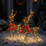 vidaXL 3D Vianočný sob LOVIISA 2 ks 80 LED Teplá biela