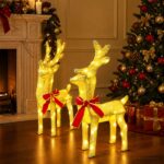 vidaXL 3D Vianočný sob LOVIISA 2 ks 80 LED Teplá biela – Obrázok 3