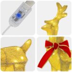 vidaXL 3D Vianočný sob LOVIISA 2 ks 80 LED Teplá biela – Obrázok 6