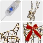 vidaXL 3D Vianočný sob LOVIISA 2 ks 180 LED Teplá biela – Obrázok 6