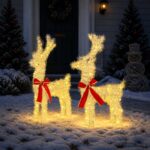 vidaXL 3D Vianočný sob LOVIISA 2 ks 80 LED Teplá biela – Obrázok 3
