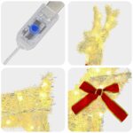 vidaXL 3D Vianočný sob LOVIISA 2 ks 80 LED Teplá biela – Obrázok 6
