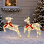 vidaXL Vianočný sob 2 ks 40 LED Teplá biela – Obrázok 3