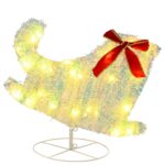 vidaXL Vianočný sob so saňami 3 ks 72 LED Teplá biela – Obrázok 7