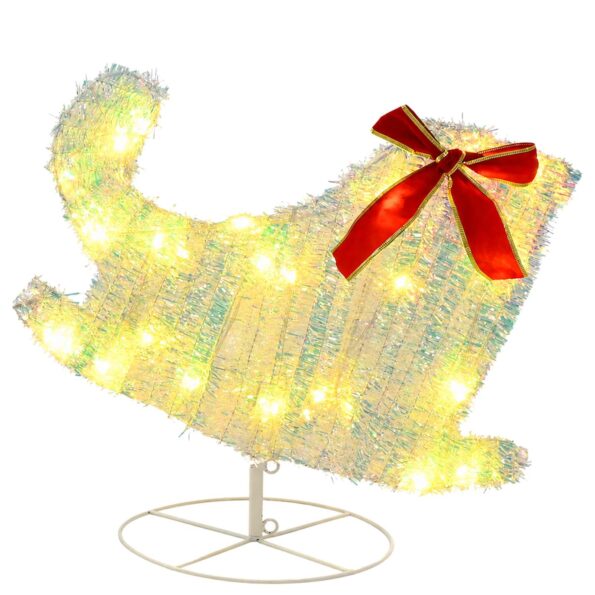 vidaXL Vianočný sob so saňami 3 ks 72 LED Teplá biela – Obrázok 7