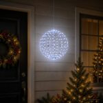 vidaXL Vianočný špic 96 LED Modrá Priemer 30 x 32 cm