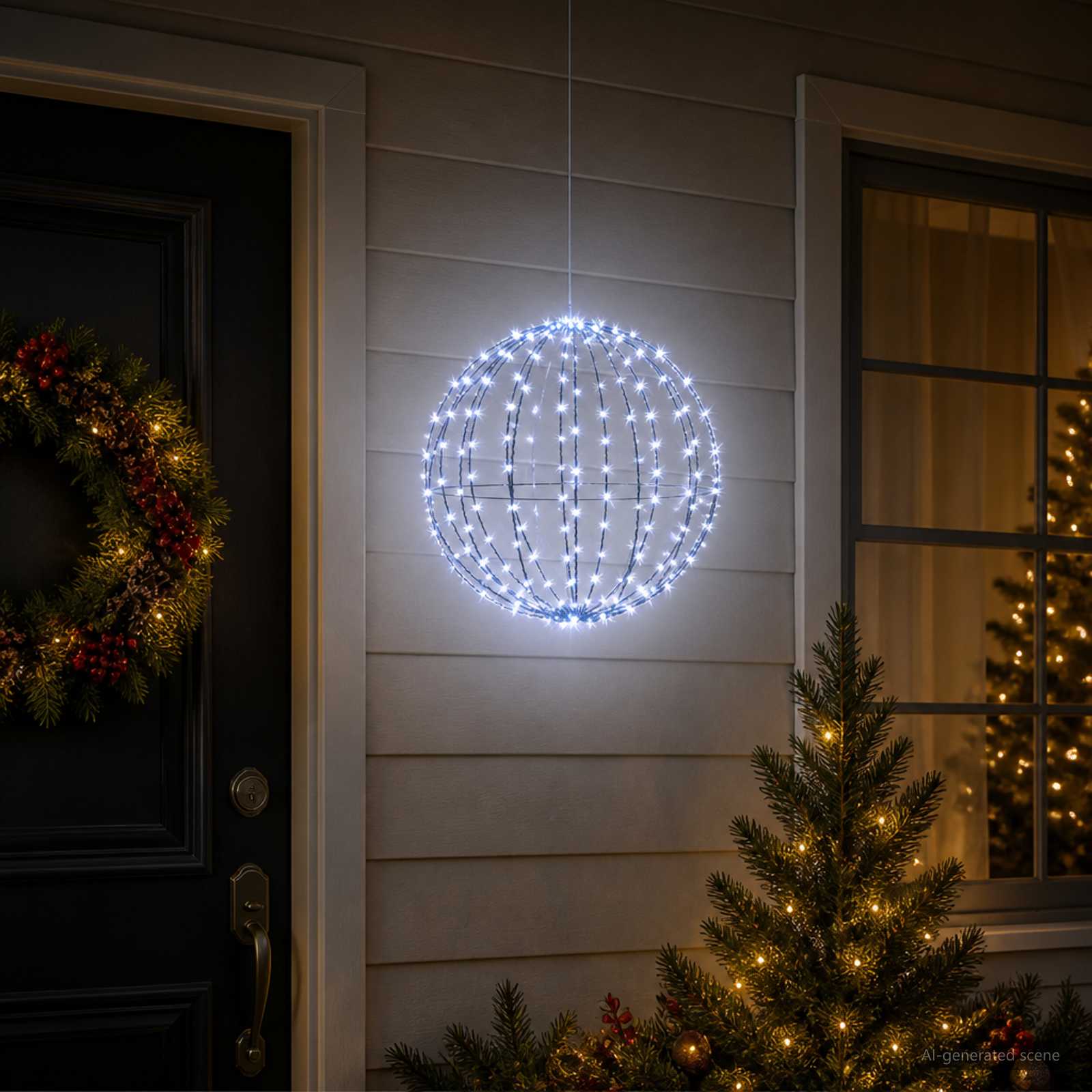 42049718_1.jpg vidaXL Vianočný špic 96 LED Modrá Priemer 30 x 32 cm – Obrázok 1