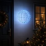 vidaXL Vianočný špic 120 LED Modrá Priemer 40 x 42 cm – Obrázok 3