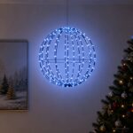 vidaXL Vianočný špic 160 LED Modrá Priemer 50 x 52 cm – Obrázok 3