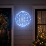 vidaXL Vianočný špic 192 LED Modrá Priemer 60 x 63 cm