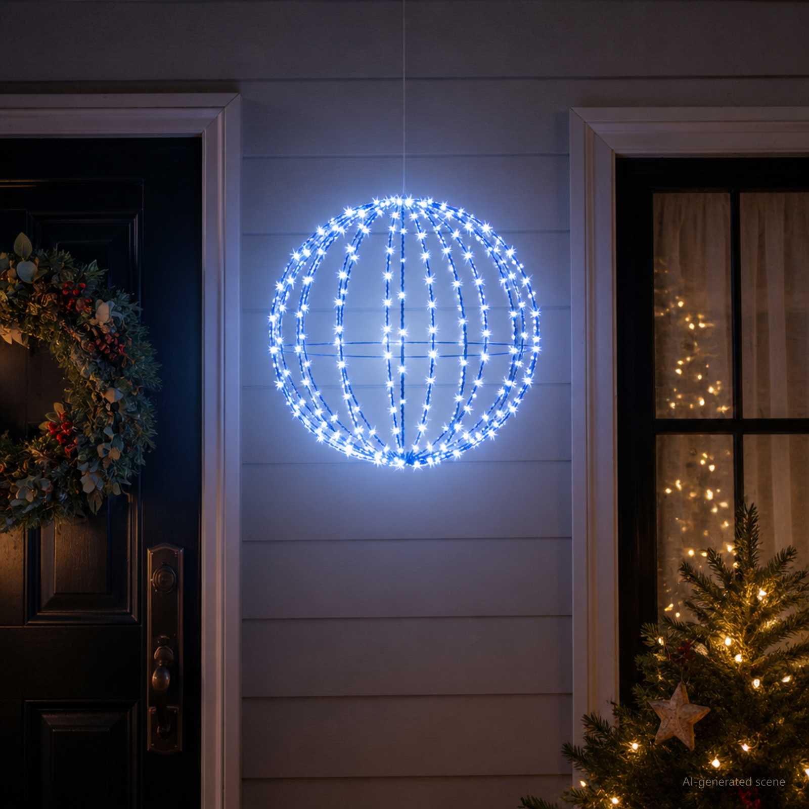 42049721_1.jpg vidaXL Vianočný špic 192 LED Modrá Priemer 60 x 63 cm – Obrázok 1