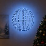 vidaXL Vianočný špic 192 LED Modrá Priemer 60 x 63 cm – Obrázok 3