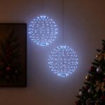 vidaXL Vianočný špic 2 ks 240 LED Modrá Priemer 40 x 42 cm