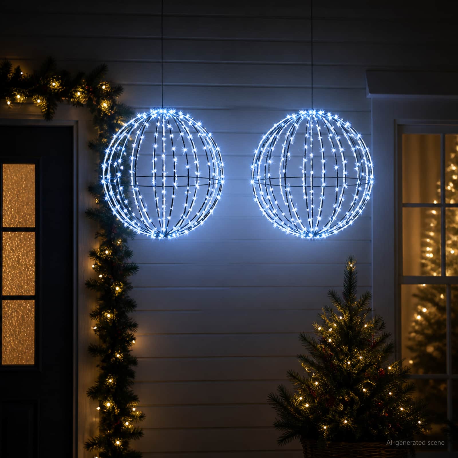 42049724_1.jpg vidaXL Vianočný špic 2 ks 320 LED Modrá Priemer 50 x 52 cm – Obrázok 1