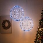 vidaXL Vianočný špic 2 ks 320 LED Modrá Priemer 50 x 52 cm – Obrázok 3