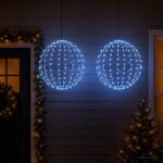 vidaXL Vianočný špic 2 ks 384 LED Modrá Priemer 60 x 63 cm – Obrázok 3