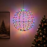 vidaXL Vianočný špic 96 LED Viac farieb Priemer 30 x 32 cm – Obrázok 3