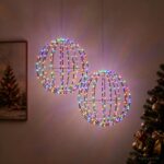vidaXL Vianočný špic 2 ks 384 LED Viac farieb Priemer 60 x 63 cm – Obrázok 3