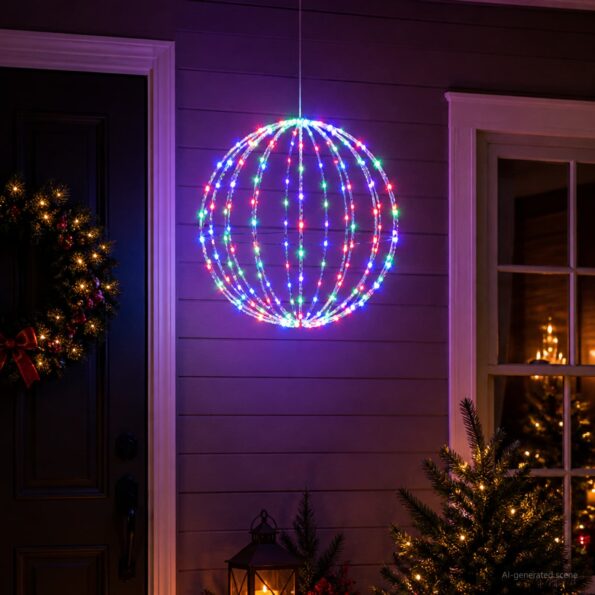 vidaXL Vianočný špic 120 LED RGB Priemer 40 x 42 cm – Obrázok 3
