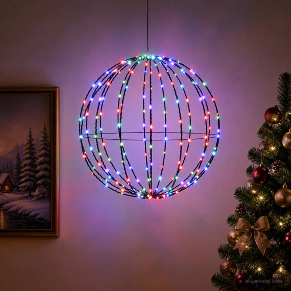 vidaXL Vianočný špic 160 LED RGB Priemer 50 x 52 cm – Obrázok 3