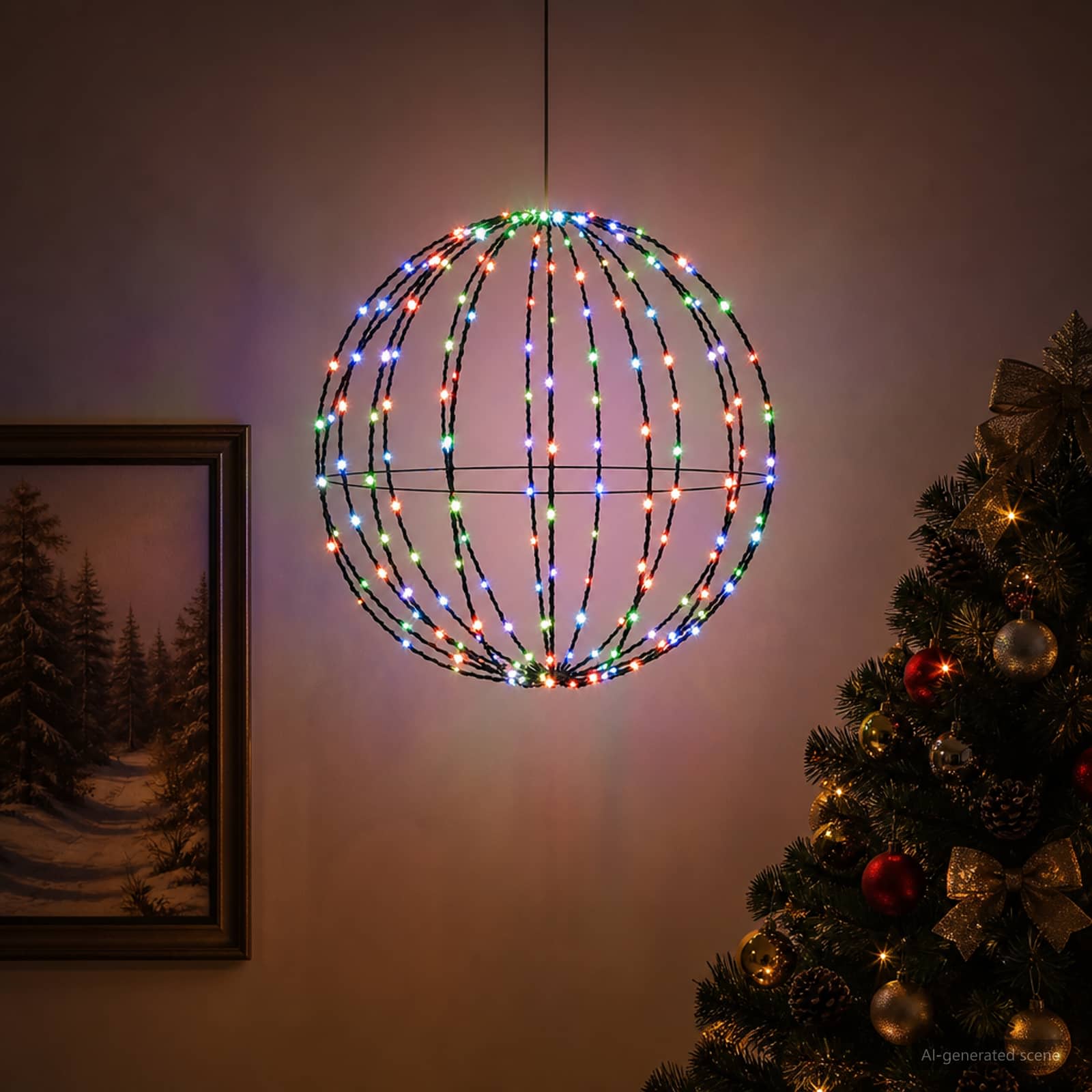 42049737_1.jpg vidaXL Vianočný špic 192 LED RGB Priemer 60 x 63 cm – Obrázok 1