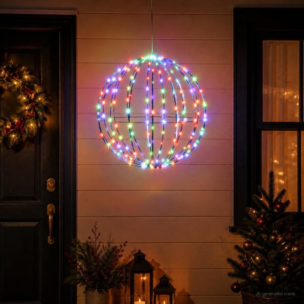 vidaXL Vianočný špic 192 LED RGB Priemer 60 x 63 cm – Obrázok 3
