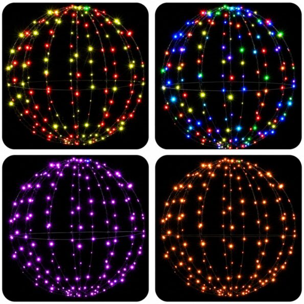vidaXL Vianočný špic 192 LED RGB Priemer 60 x 63 cm – Obrázok 7