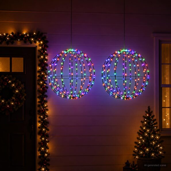 vidaXL Vianočný špic 2 ks 192 LED RGB Priemer 30 x 32 cm – Obrázok 3