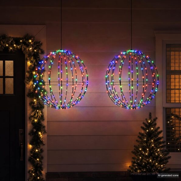 vidaXL Vianočný špic 2 ks 384 LED RGB Priemer 60 x 63 cm – Obrázok 3