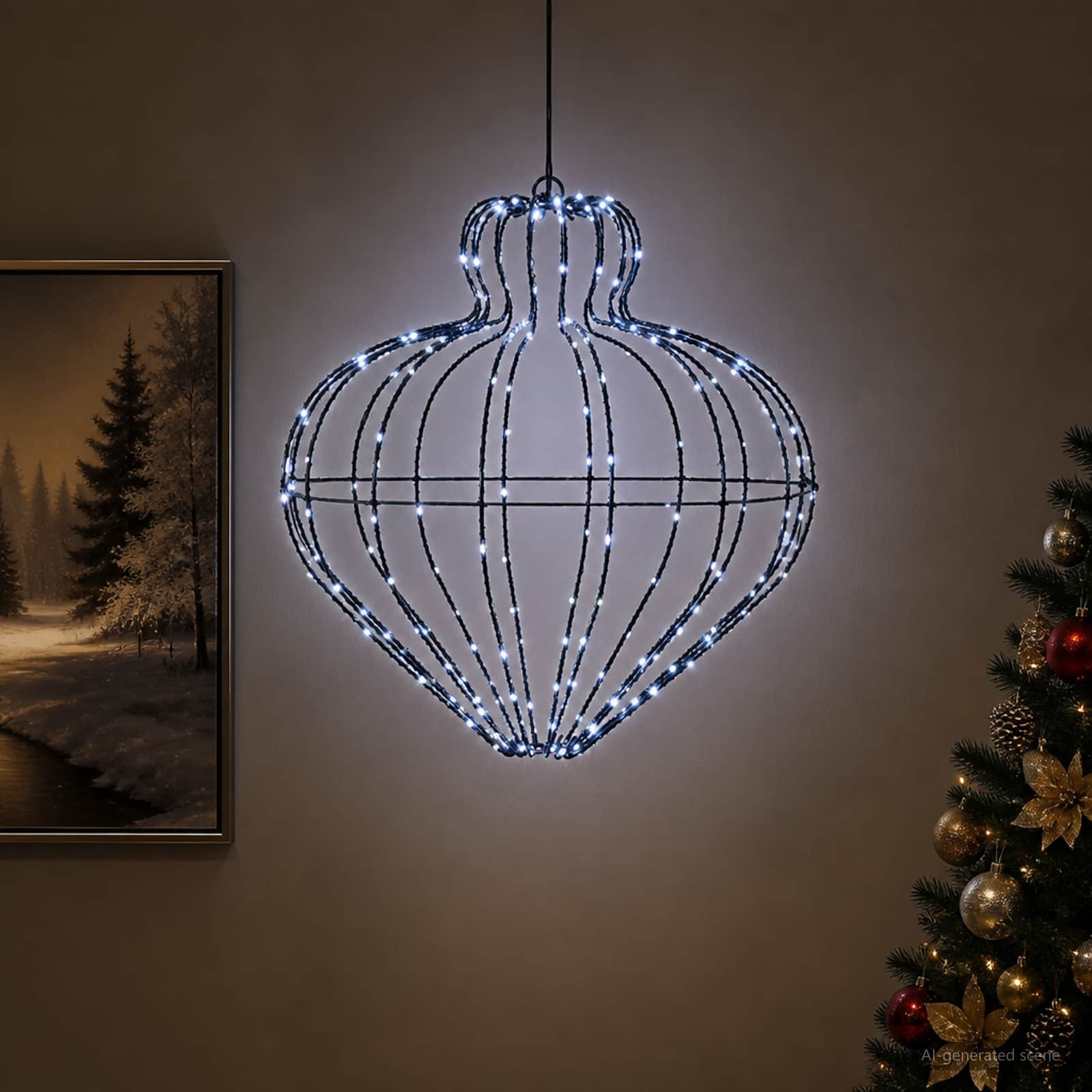 42049743_1.jpg vidaXL Vianočný špic 192 LED Studená biela Priem. 40 x 40 cm – Obrázok 1