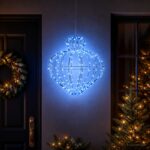 vidaXL Vianočný špic 192 LED Modrá Priem. 40 x 40 cm