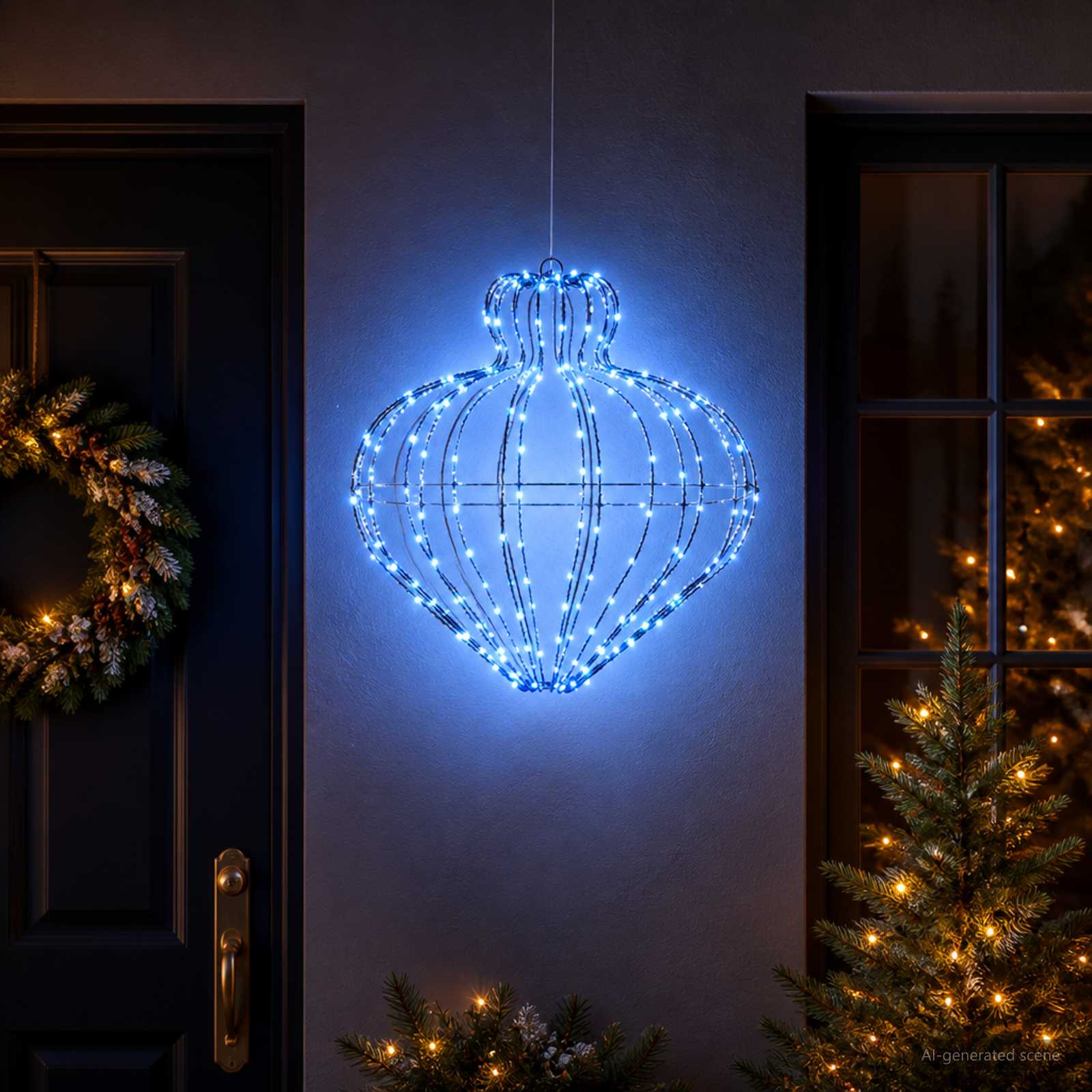 42049744_1.jpg vidaXL Vianočný špic 192 LED Modrá Priem. 40 x 40 cm – Obrázok 1