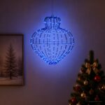 vidaXL Vianočný špic 192 LED Modrá Priem. 40 x 40 cm – Obrázok 3