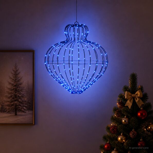 vidaXL Vianočný špic 192 LED Modrá Priem. 40 x 40 cm – Obrázok 3