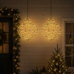 vidaXL Vianočný špic 2 ks 384 LED Teplá biela Priem. 40 x 40 cm
