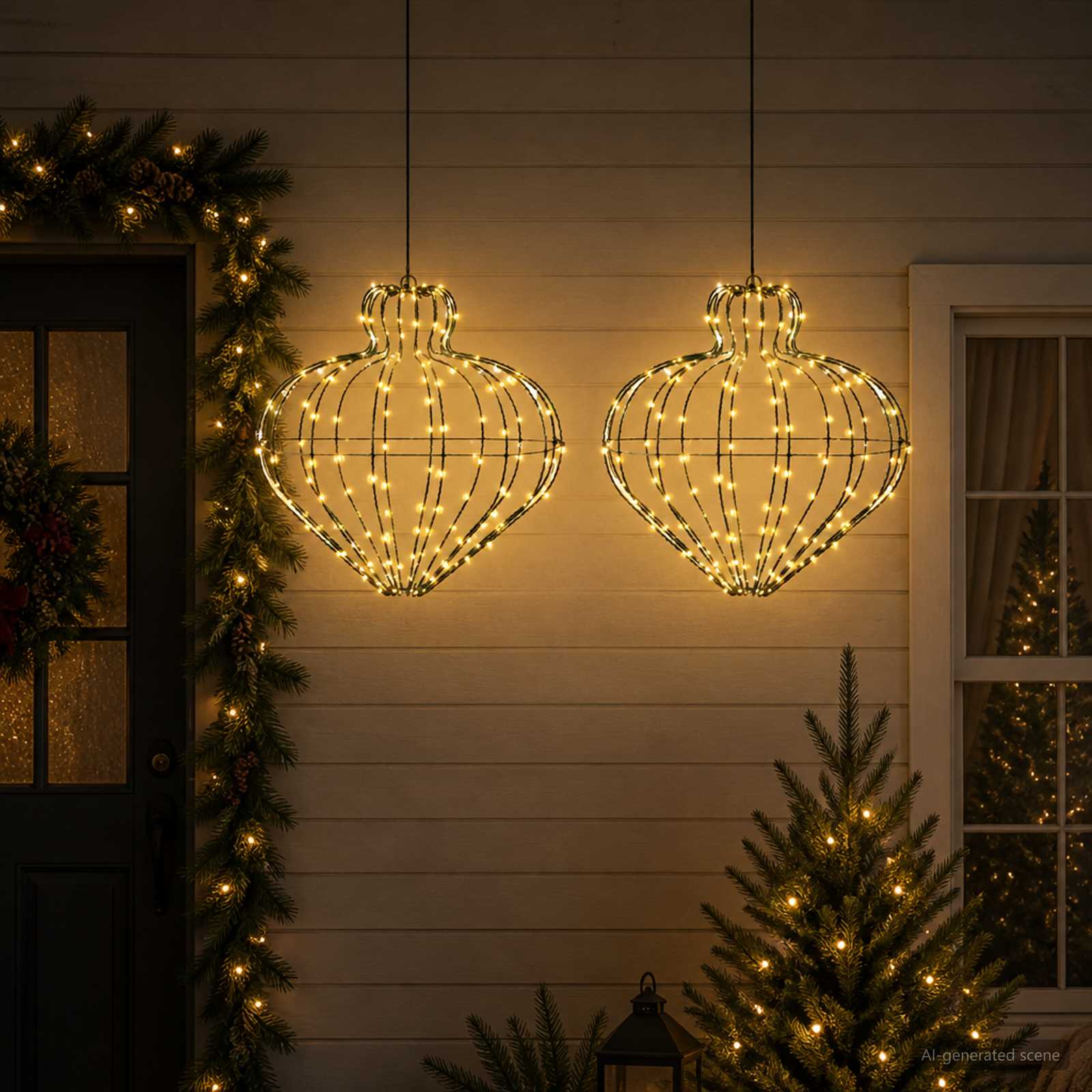 42049747_1.jpg vidaXL Vianočný špic 2 ks 384 LED Teplá biela Priem. 40 x 40 cm – Obrázok 1