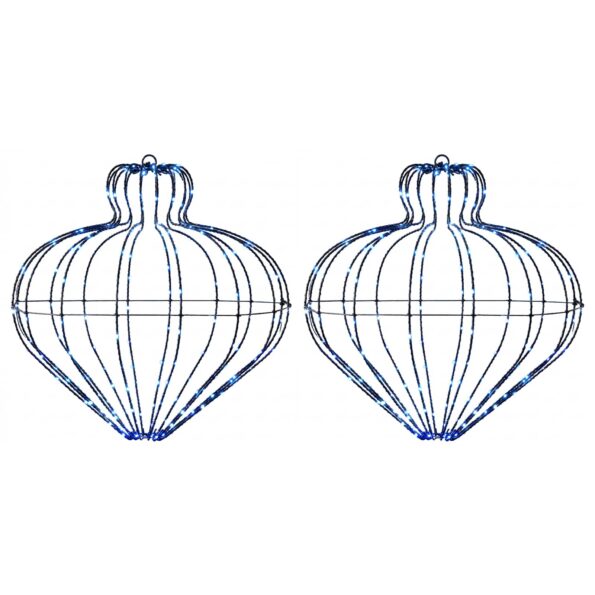 vidaXL Vianočný špic 2 ks 384 LED Modrá Priem. 40 x 40 cm – Obrázok 2