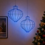 vidaXL Vianočný špic 2 ks 384 LED Modrá Priem. 40 x 40 cm – Obrázok 3