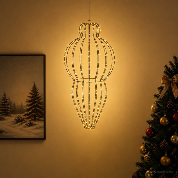vidaXL Vianočný špic 320 LED Teplá biela Priem. 40 x 75 cm – Obrázok 3