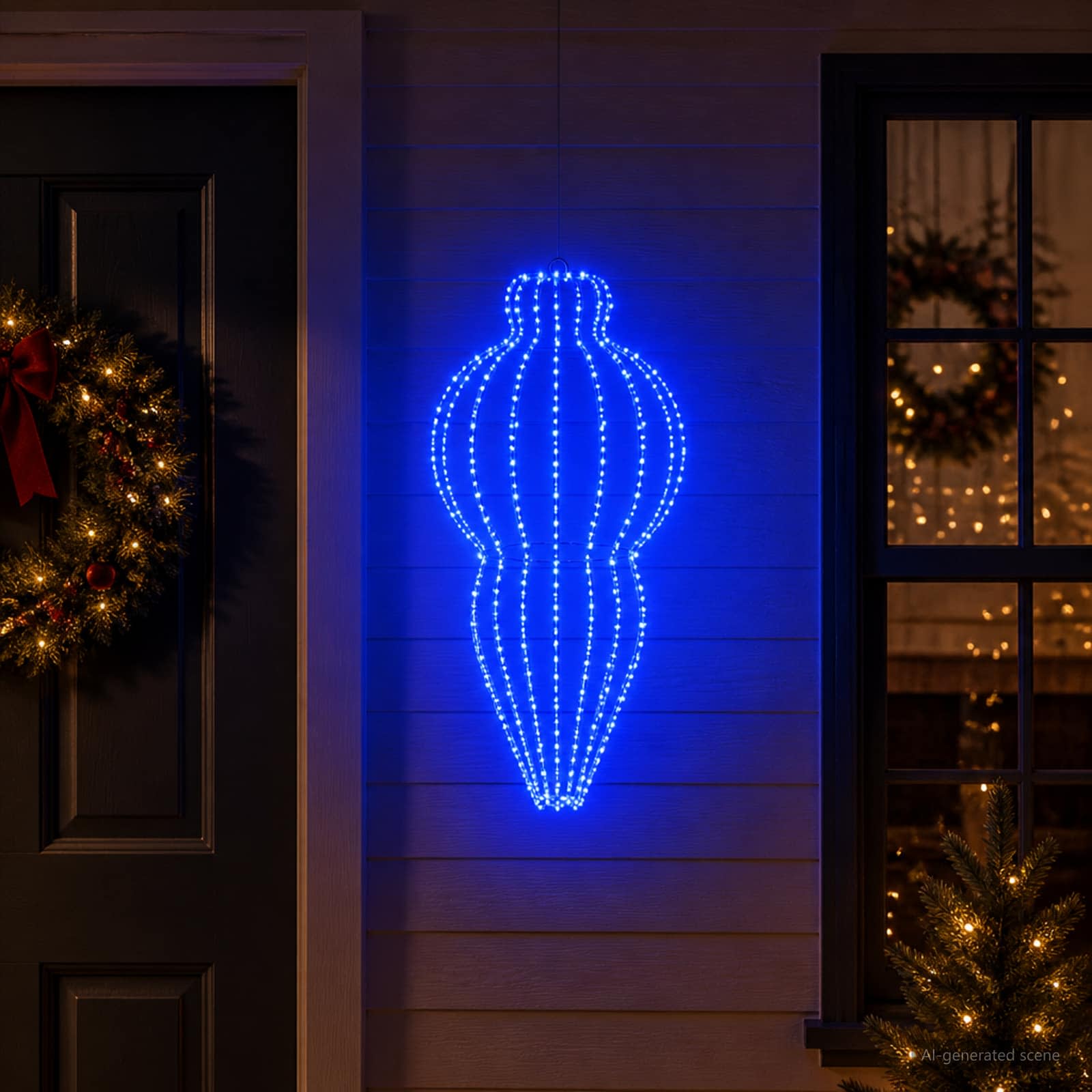 42049754_1.jpg vidaXL Vianočný špic 320 LED Modrá Priem. 40 x 75 cm – Obrázok 1