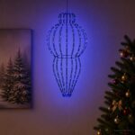 vidaXL Vianočný špic 320 LED Modrá Priem. 40 x 75 cm – Obrázok 3