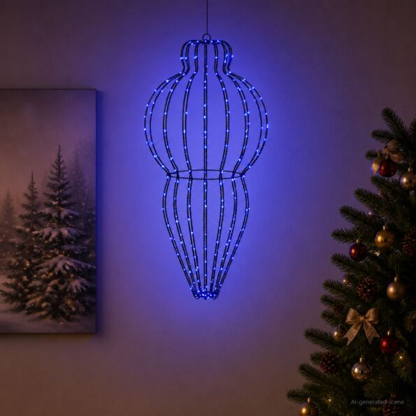 vidaXL Vianočný špic 320 LED Modrá Priem. 40 x 75 cm – Obrázok 3