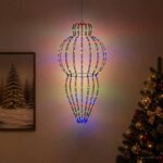 vidaXL Vianočný špic 320 LED Viac farieb Priem. 40 x 75 cm