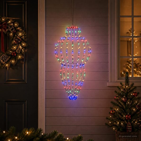 vidaXL Vianočný špic 320 LED Viac farieb Priem. 40 x 75 cm – Obrázok 3
