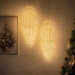 vidaXL Vianočný špic 2 ks 640 LED Studená biela Priem. 40 x 75 cm