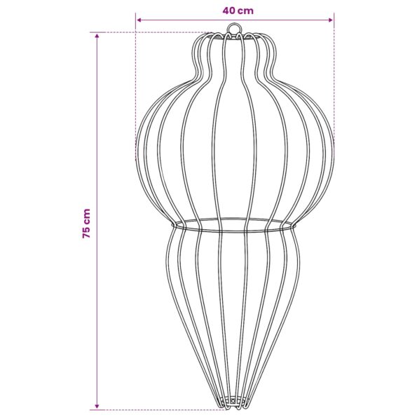 vidaXL Vianočný špic 2 ks 640 LED Studená biela Priem. 40 x 75 cm – Obrázok 8