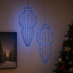 vidaXL Vianočný špic 2 ks 640 LED Modrá Priem. 40 x 75 cm