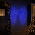 vidaXL Vianočný špic 2 ks 640 LED Modrá Priem. 40 x 75 cm – Obrázok 3
