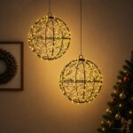vidaXL Vianočný špic 2 ks 400 LED Teplá biela Ø 20 x 22 cm – Obrázok 3
