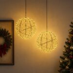 vidaXL Vianočný špic 2 ks 1000 LED Teplá biela Ø 40 x 42 cm – Obrázok 3